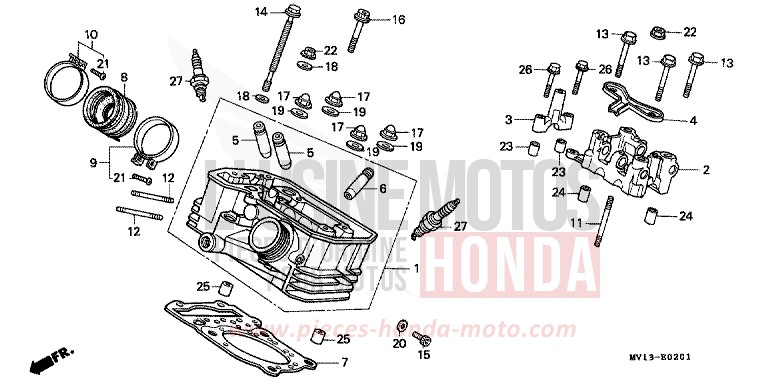ZYLINDERKOPF, HINTEN von Africa Twin 750 NH138G (NH138G) von 1991